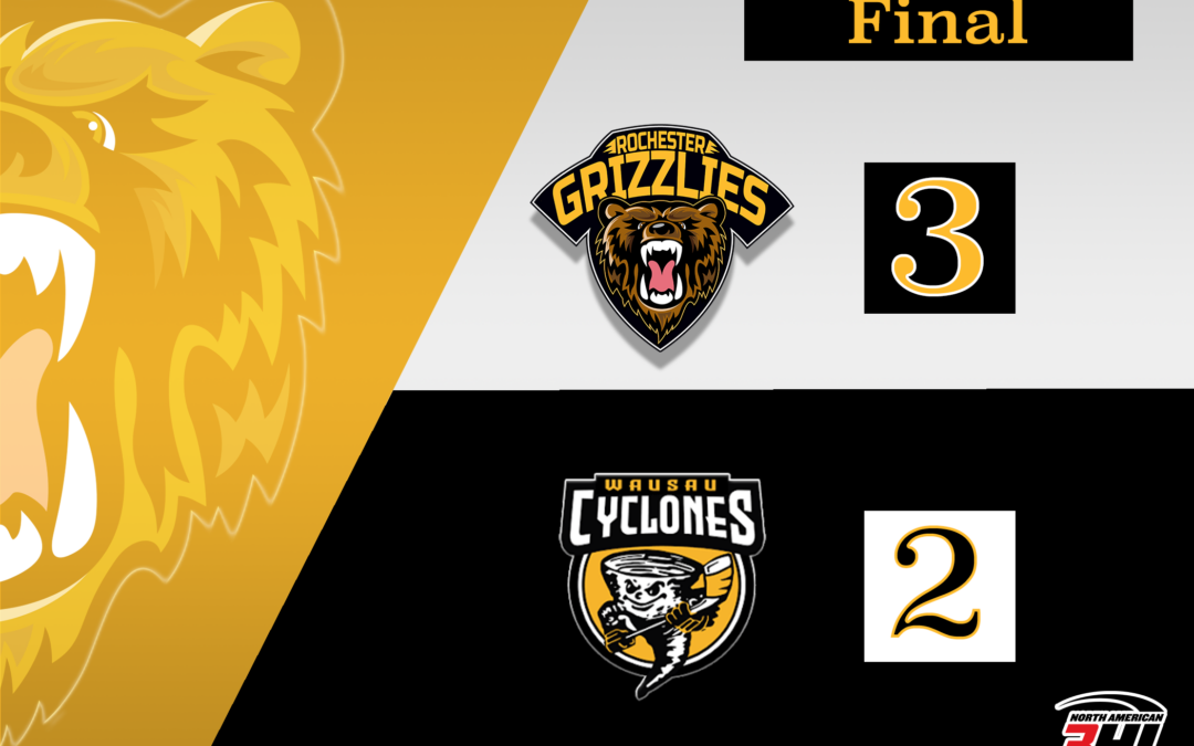 Laurila’s Third Period Goal Leads Grizzlies Past Cyclones 3-2