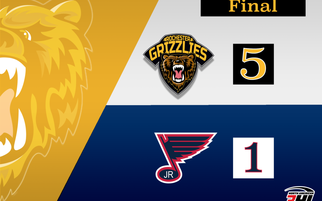 Grizzlies Complete Weekend Sweep of Jr. Blues, Winning 5-1