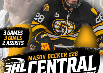 NA3HL Central Division Star of the Week: Grizzlies Forward, Mason Decker