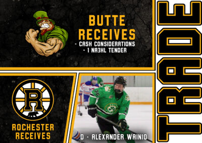 Grizzlies acquire Butte Irish top defenseman, Alexander Wainio
